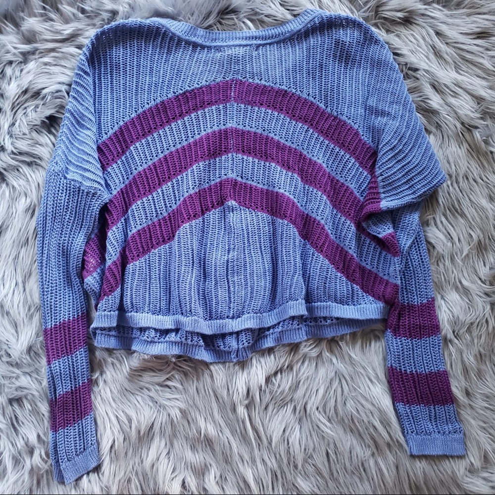 Roxy Loose knit long sleeve pullover striped top - Picture 7 of 8